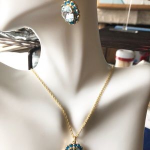 Liz Palacios set blue Swarovski Crystals